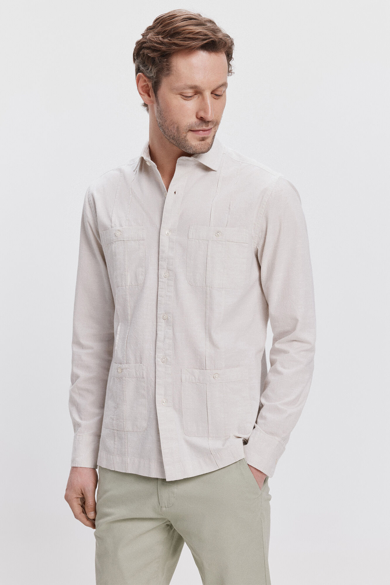 Milano Guayabera Bolsillos Ligera