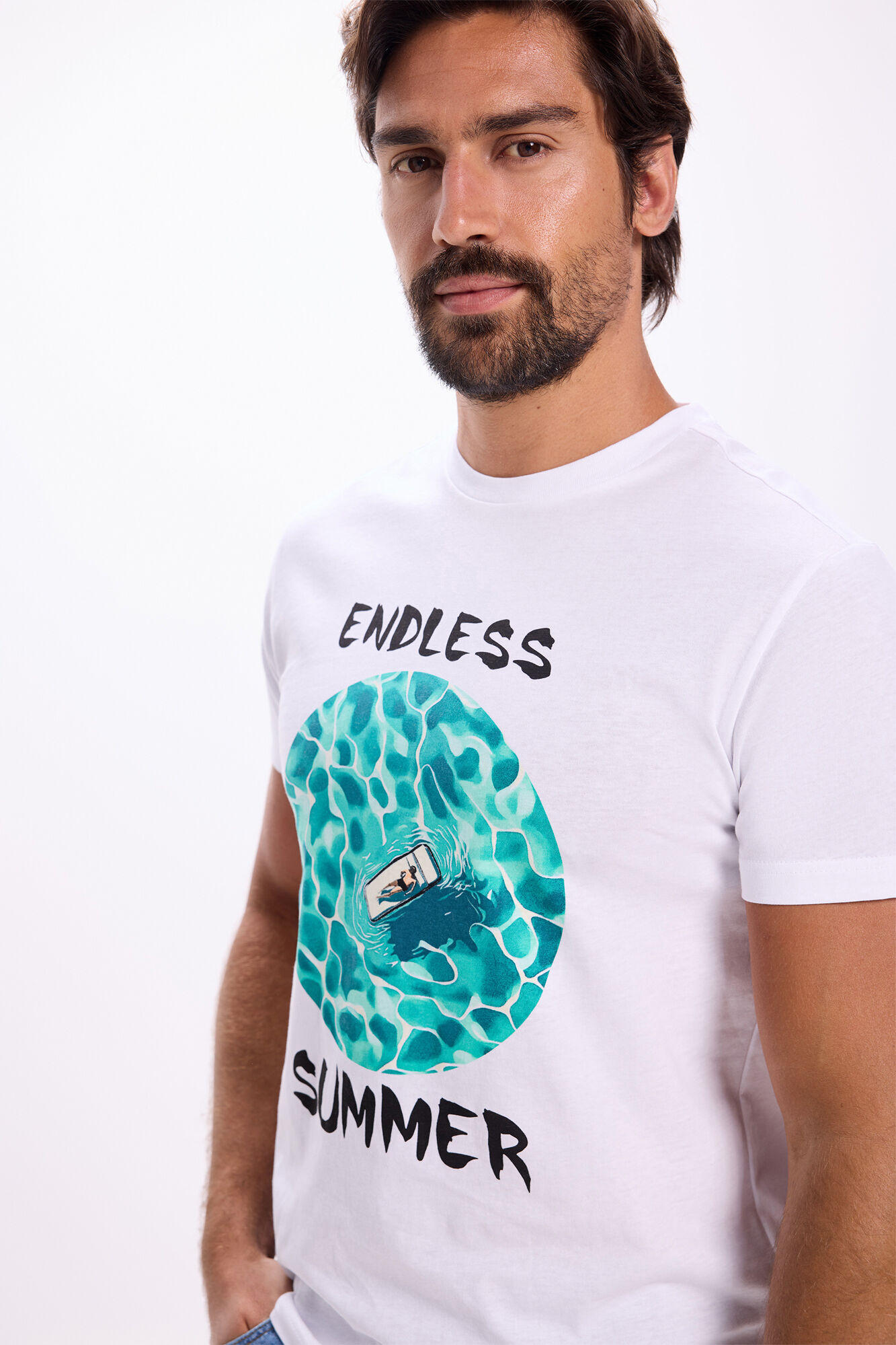 Milano Playera estampada Marfil