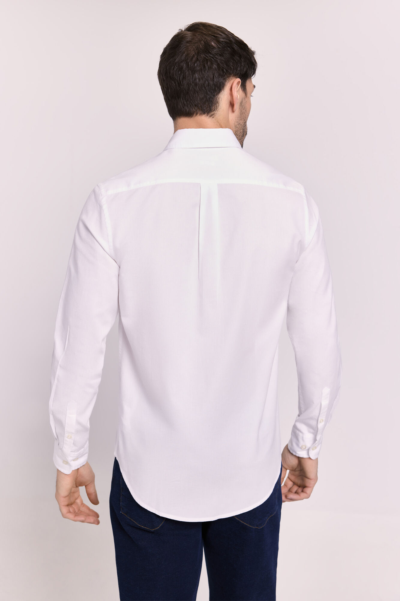 Milano Camisa lisa manga larga Blanco