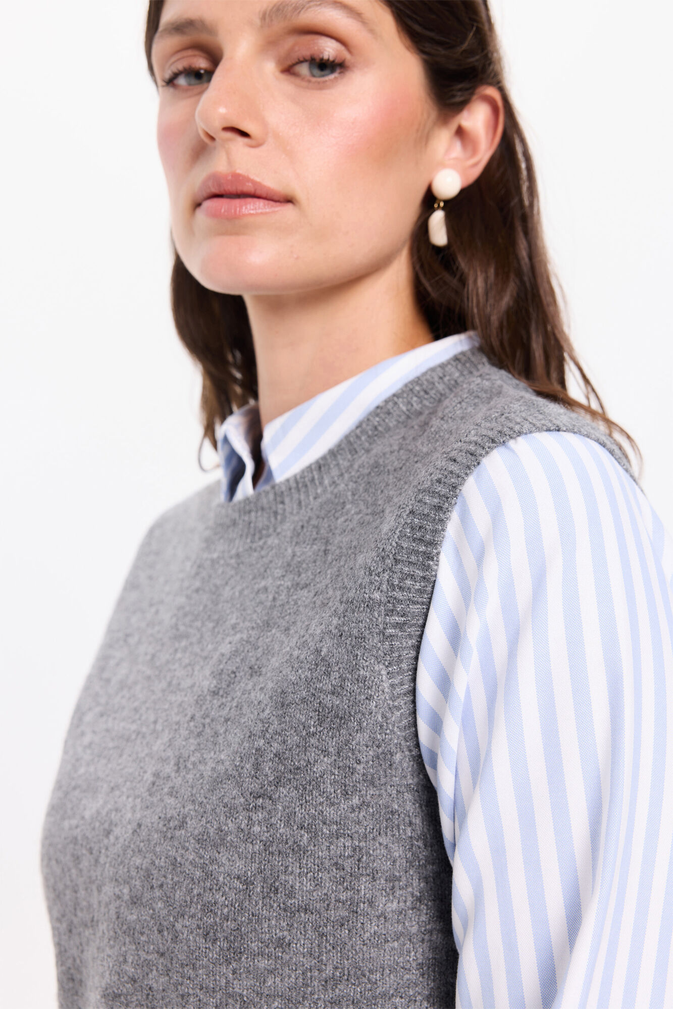 Milano Chaleco de tejido con cuello redondo ajustado