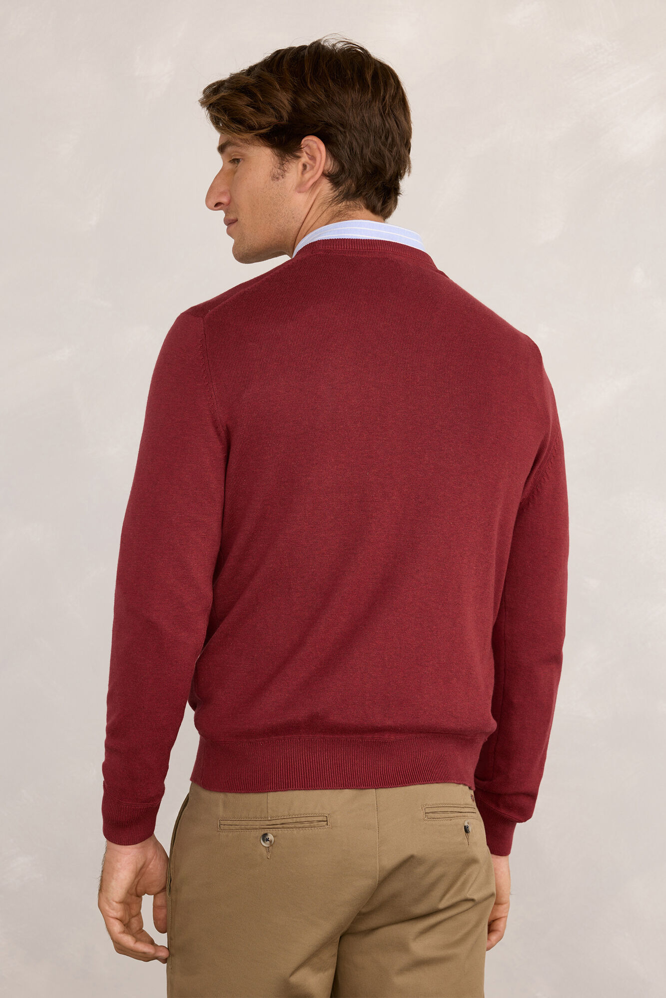 Milano Jersey redondo b&aacute;sico Granate