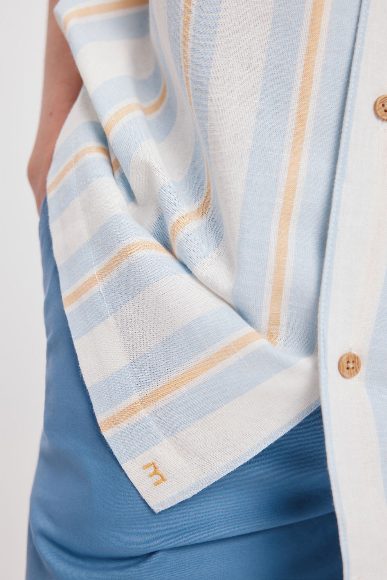 Milano Camisa Solapa Corta Azul