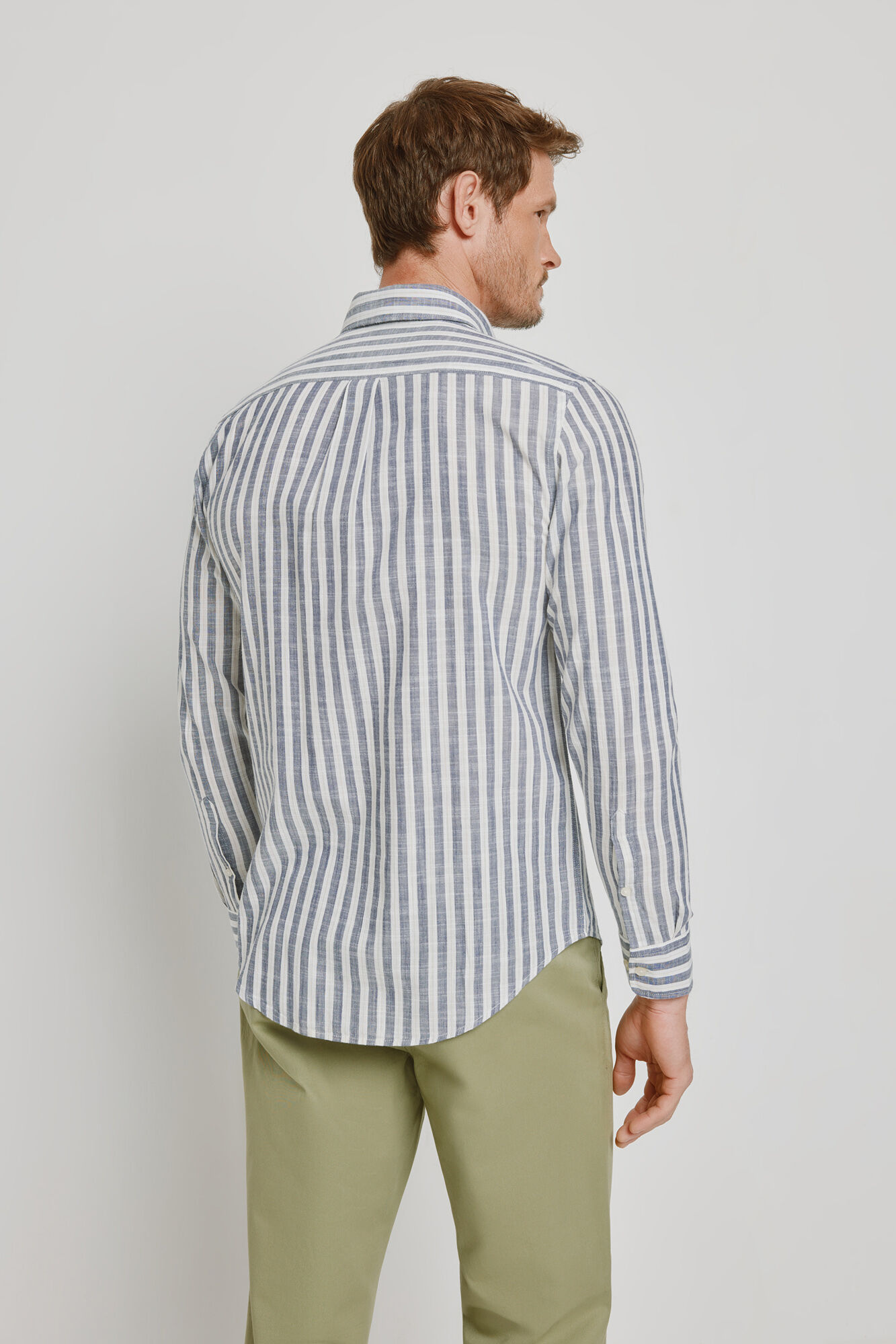 Milano Camisa de rayas manga larga Azul Claro