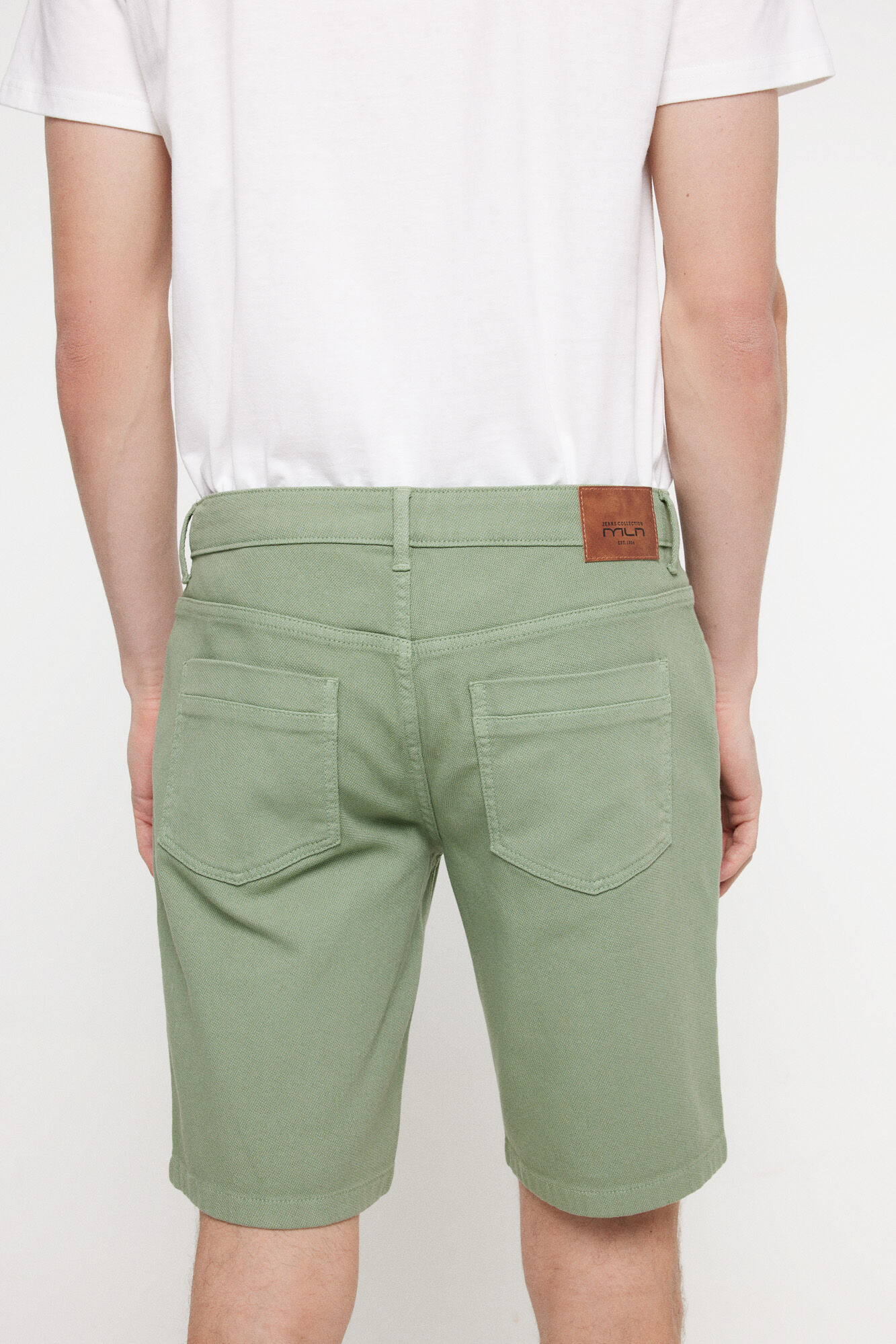 Milano Bermudas denim estructura. Verde