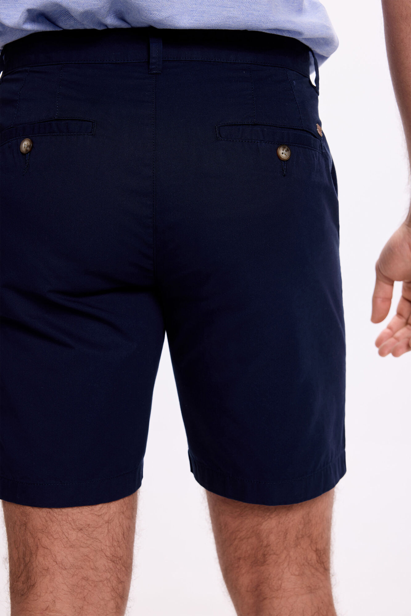 Milano Bermudas cl&aacute;sica de algod&oacute;n liso . Navy