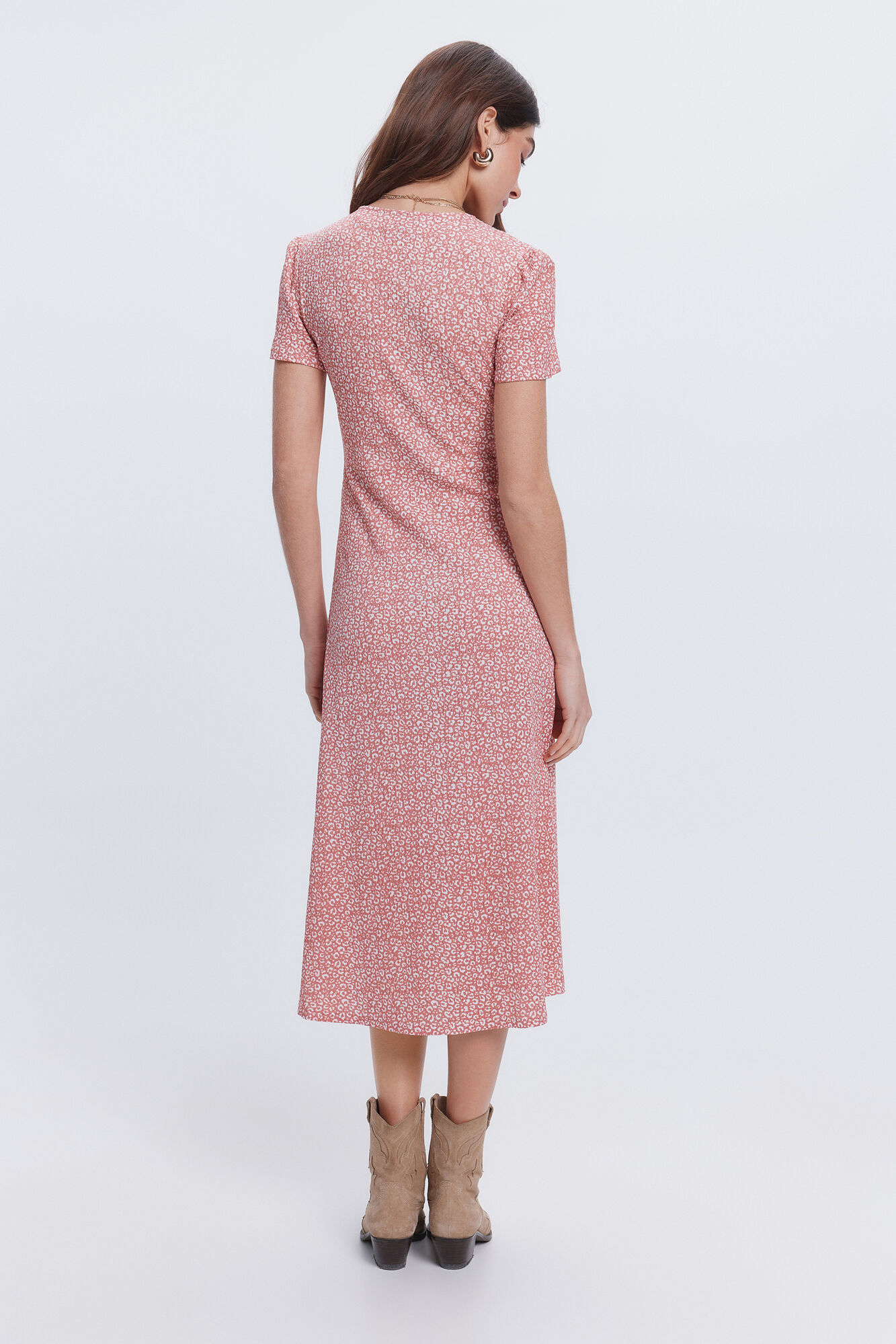 Milano Vestido midi tejido circular Rojo