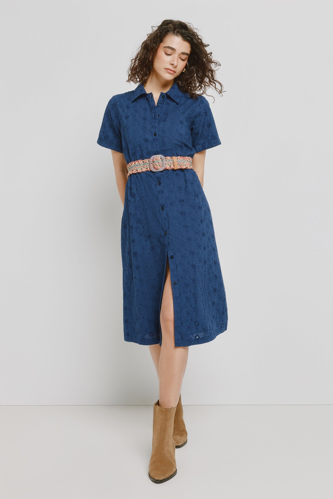 Milano Vestido de mezclilla con escote en pico