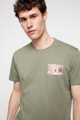 Fifty Outlet Playera manga corta. 100% de algodón. Kaki Oscuro