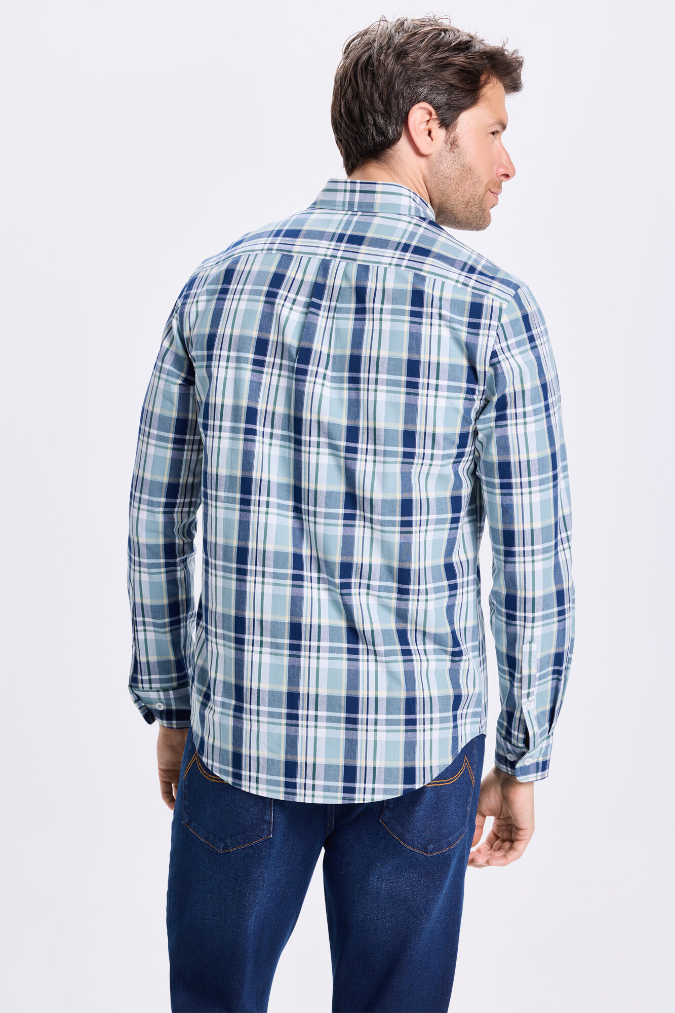 Milano Camisa de sarga a cuadros Azul