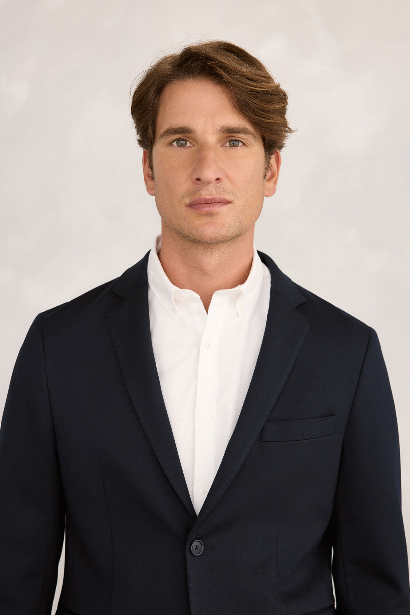 Milano Blazer de punto entallada Navy