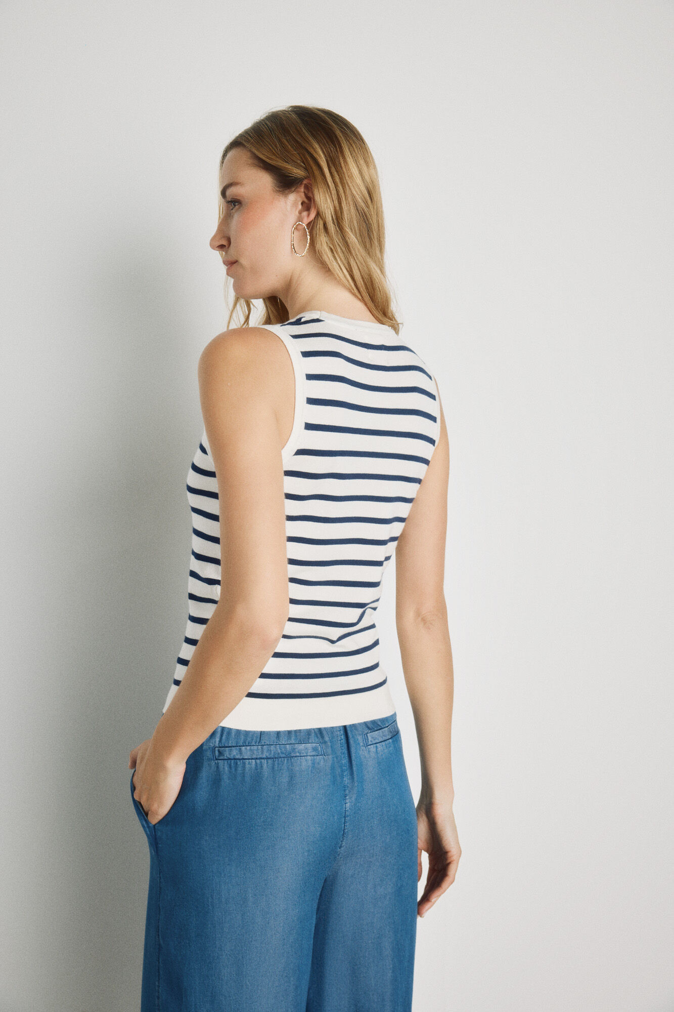 Milano Top de rayas Beige