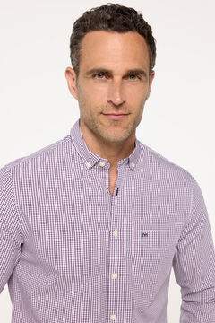 Fifty Outlet Camisa Popelín Cuadros Granate