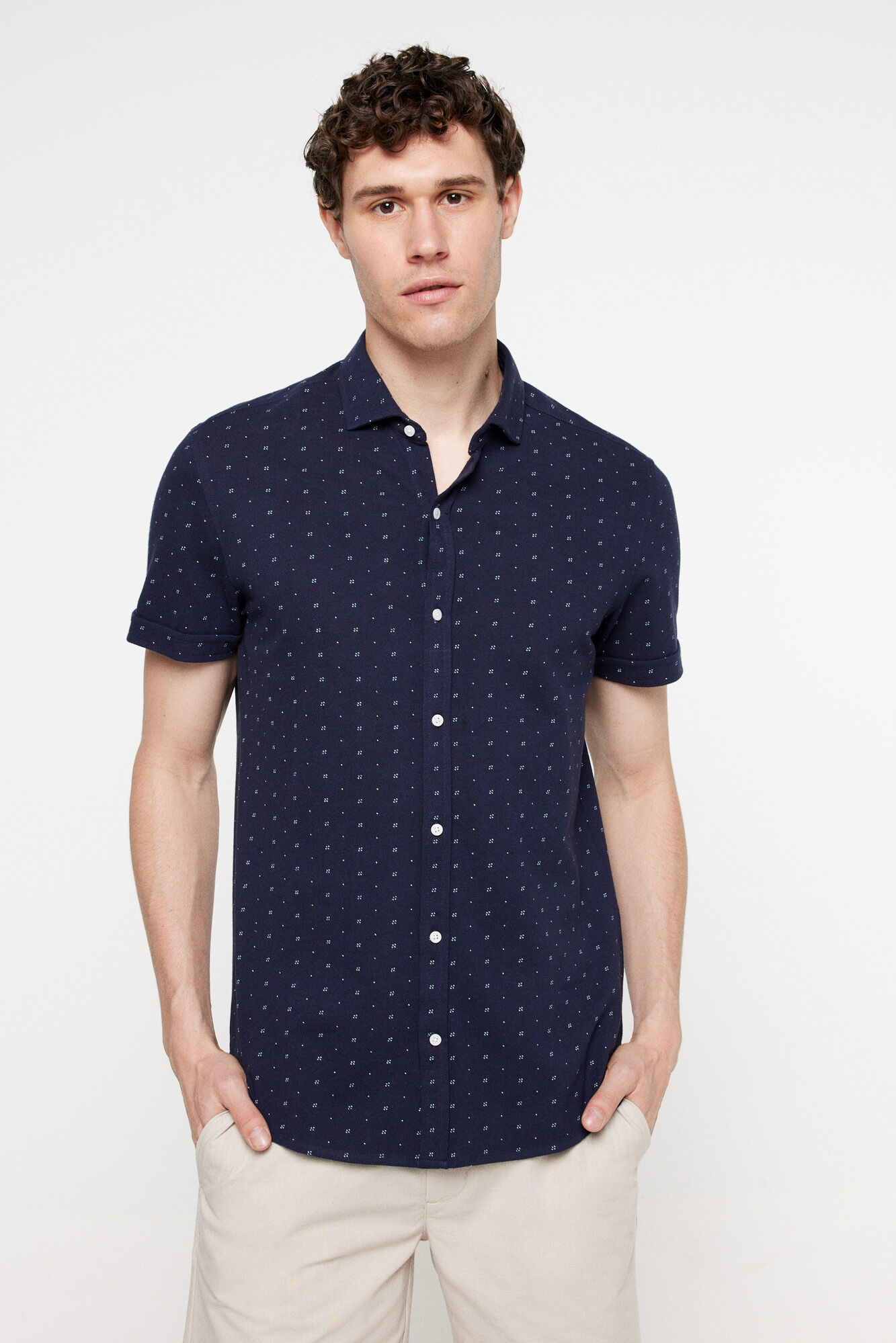 Milano Camisa piqu&eacute; estampada