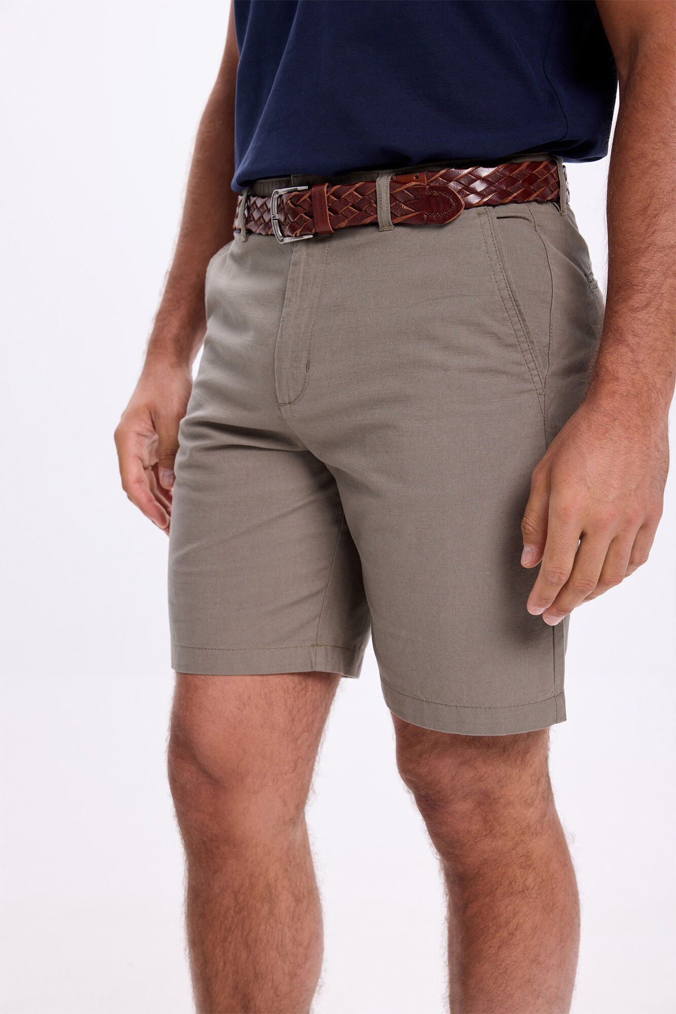 Milano Bermudas de lino Kaki