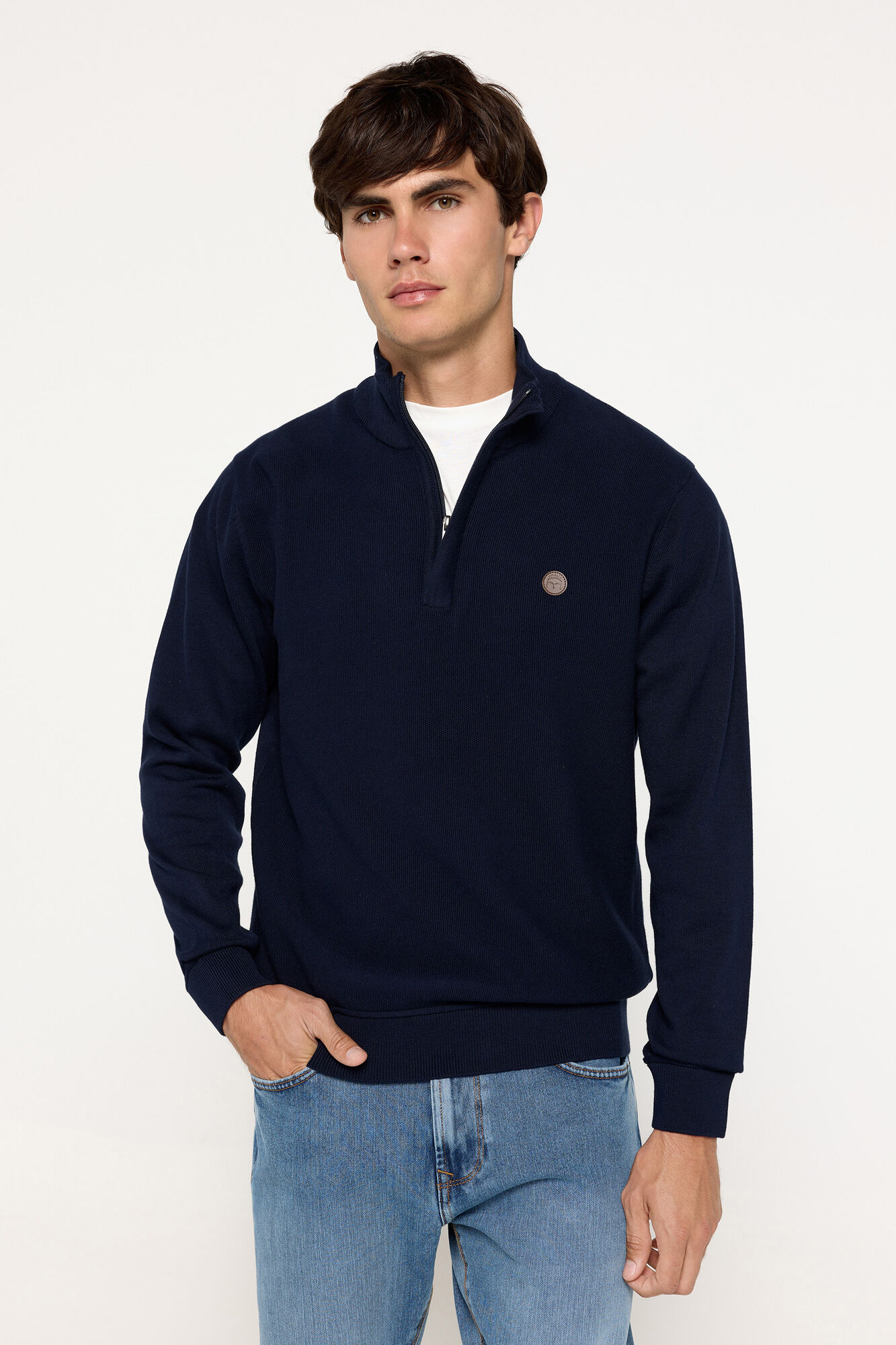 Milano Jersey Media Cremallera Navy