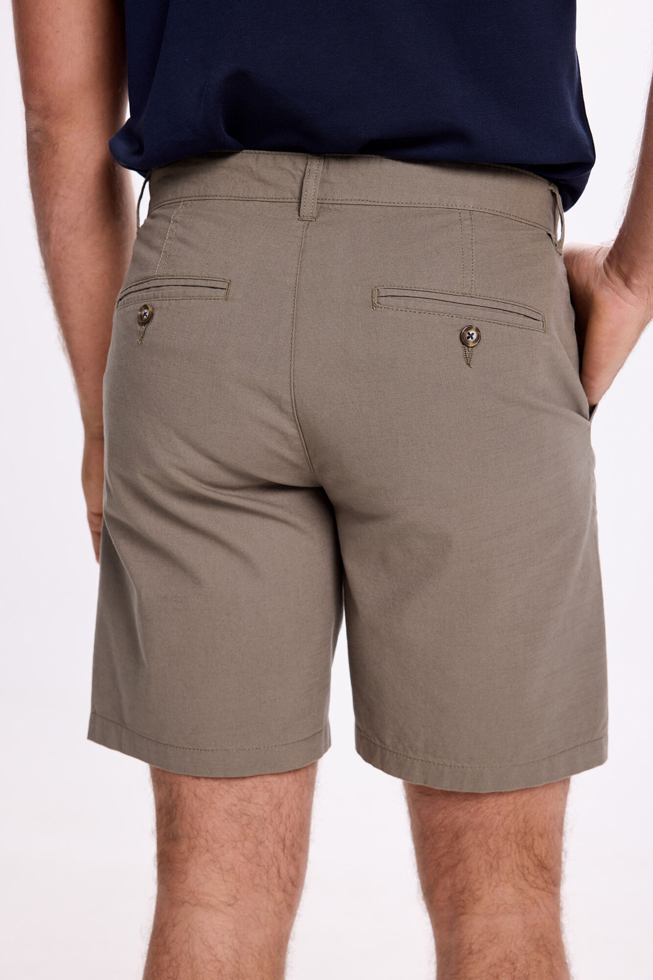 Milano Bermudas de lino Kaki