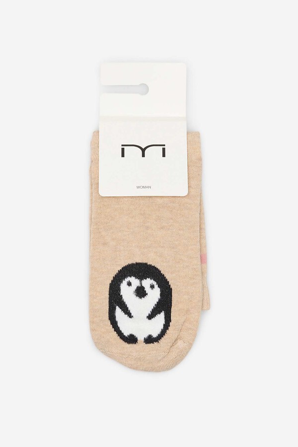 Milano Calcetines fantasía pingüinos natural