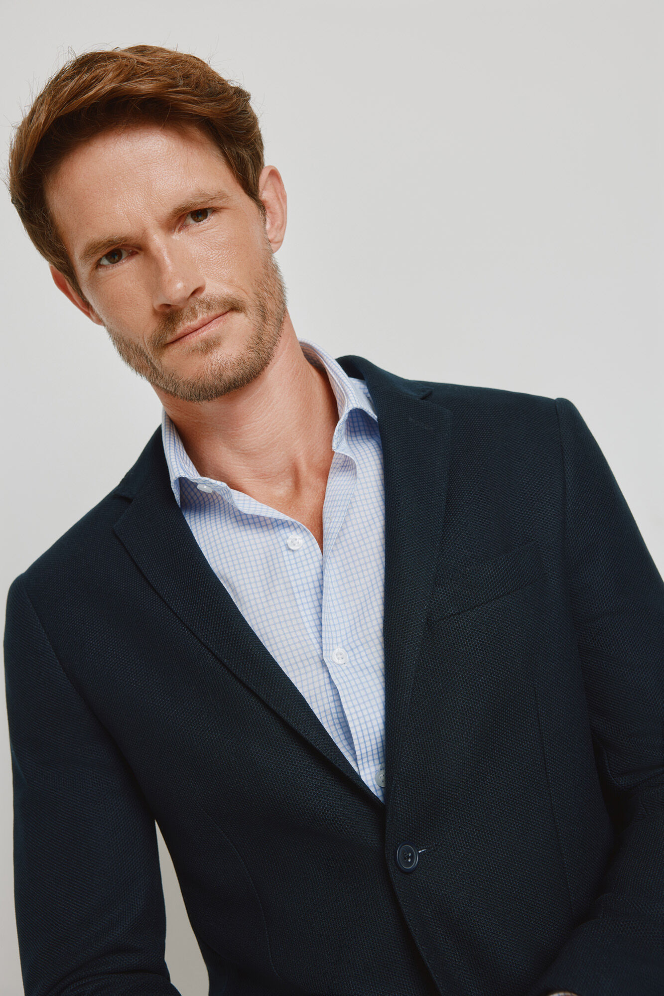 Milano Blazer de punto estructurado Navy