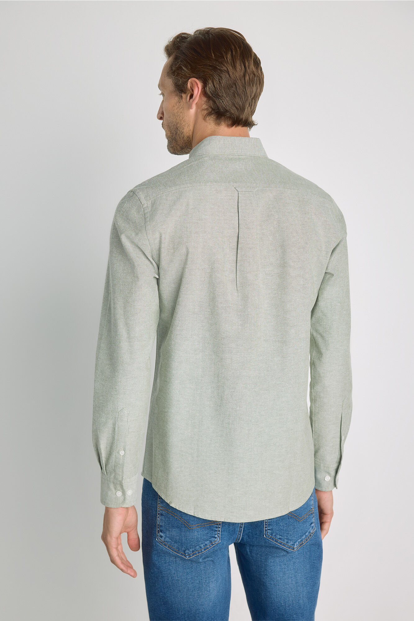 Milano Camisa lisa manga larga Verde