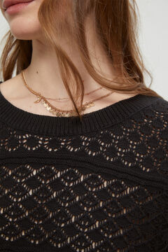 Fifty Outlet Top chaleco crochet Negro