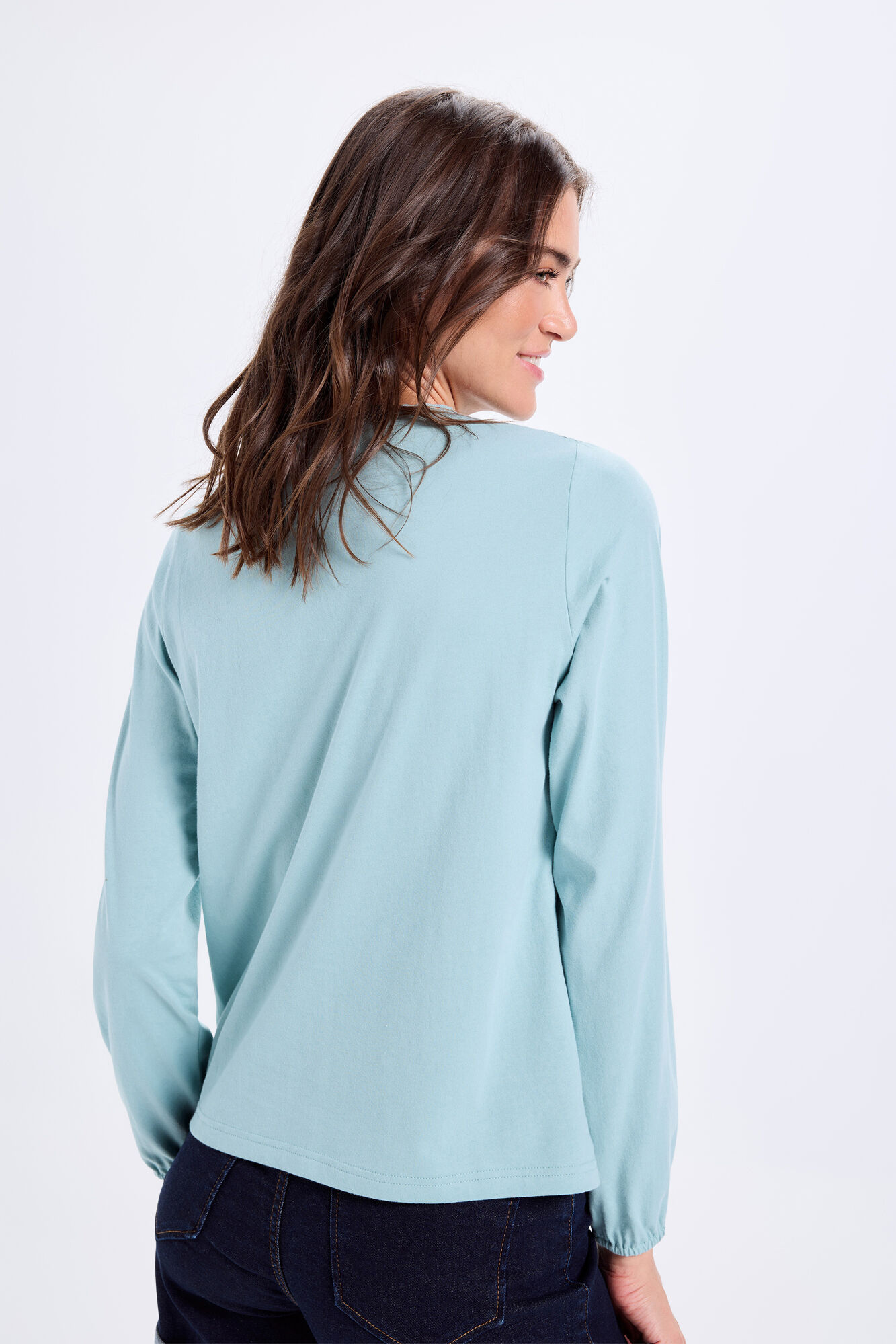 Milano playera combinada de manga larga Azul