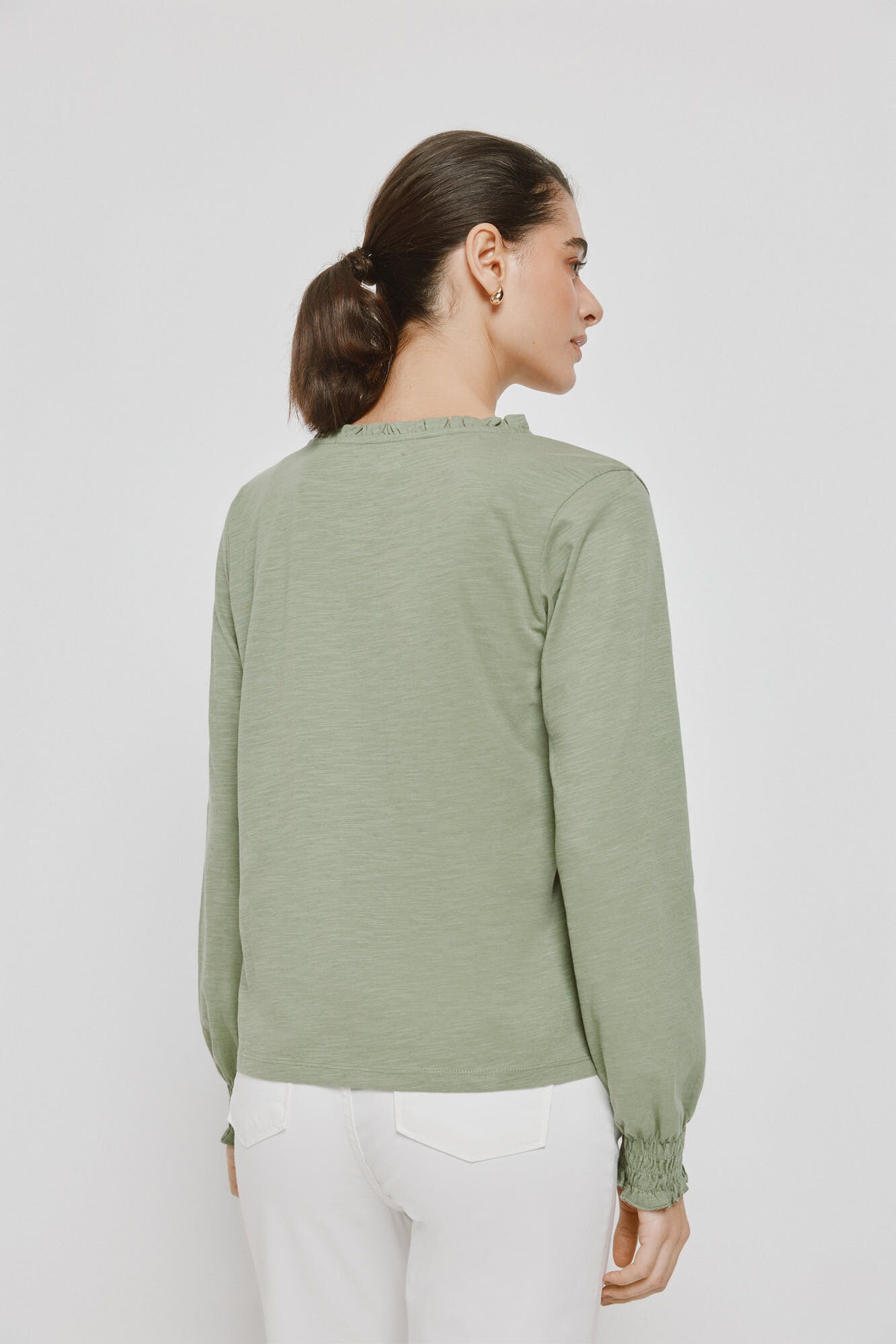 Milano Playera manga larga Kaki Claro