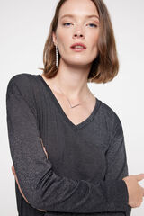 Milano Camiseta Rayas Lurex Gris Claro