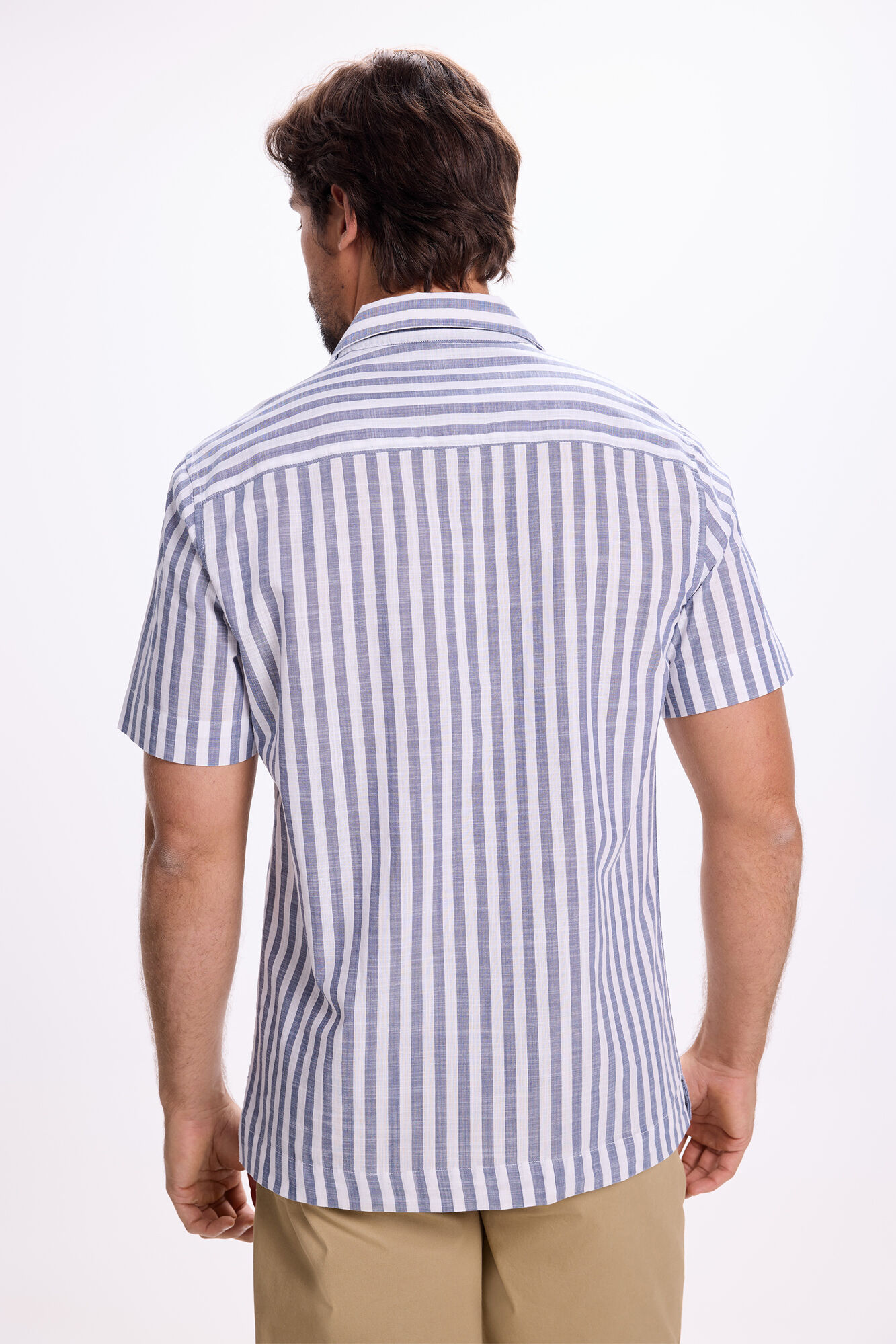 Milano Camisa estampada con cuello de solapa Navy