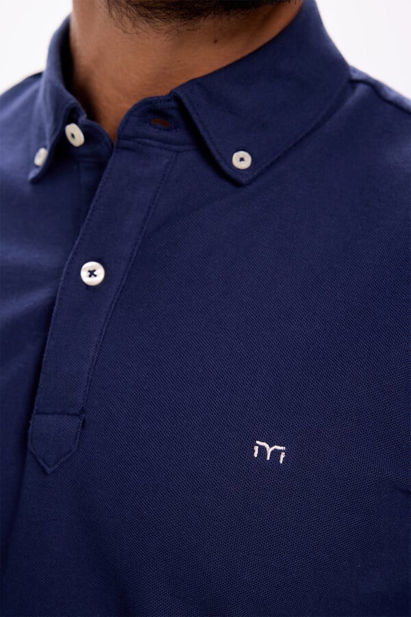Milano Polo Oxford con botones Navy