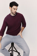Springfield Su&eacute;ter cuello redondo ajustado Granate
