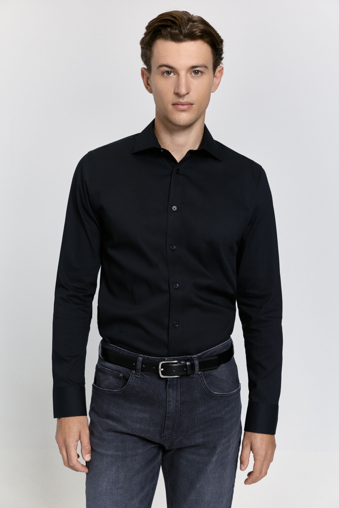 Milano Camisa de vestir entallado Negro