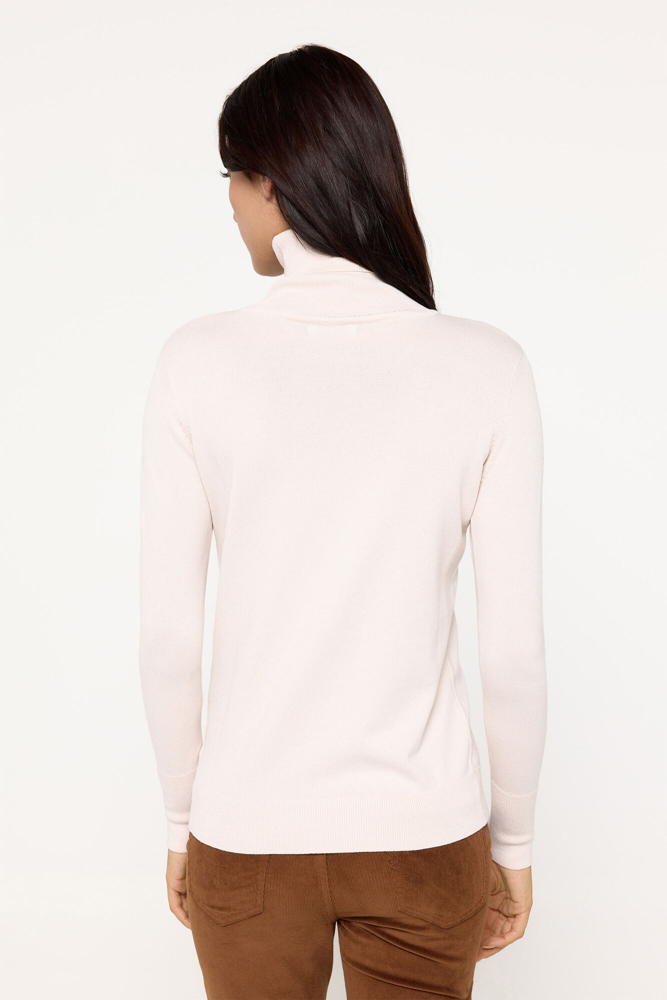 Milano Jersey b&aacute;sico cuello cisne entallado Blanco