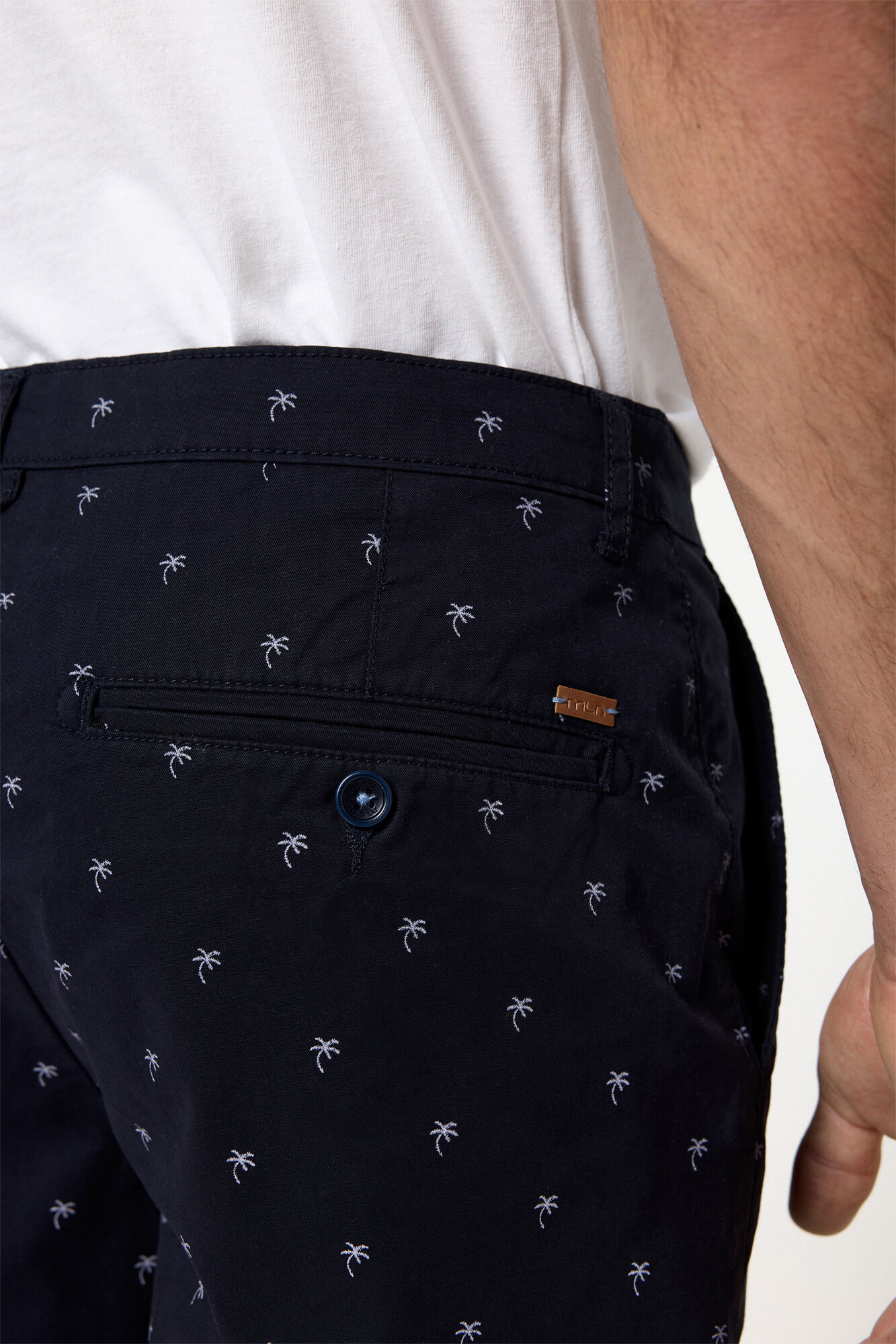 Milano Bermudas algod&oacute;n con microestampado Azul