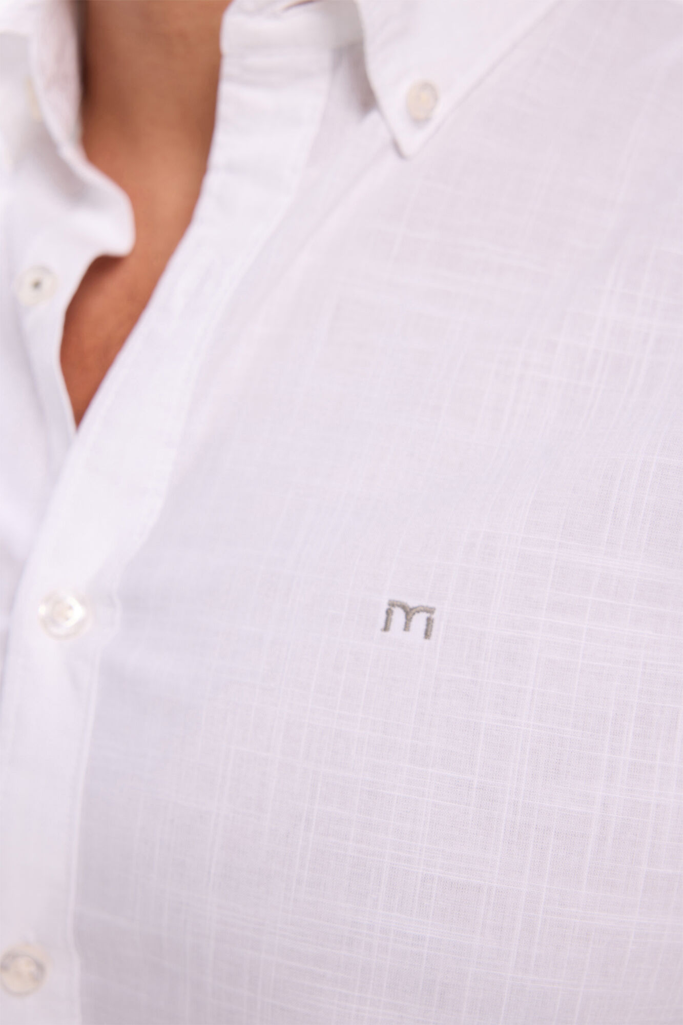 Milano Camisa Slub Lisa Blanco