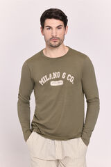 Milano Pijama de tejido y tela Kaki Oscuro