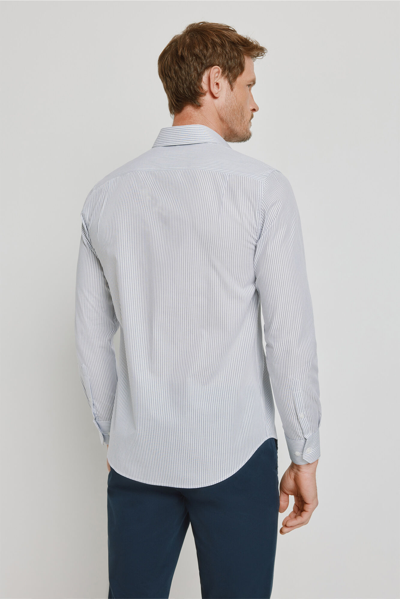 Milano Camisa de rayas manga larga Azul