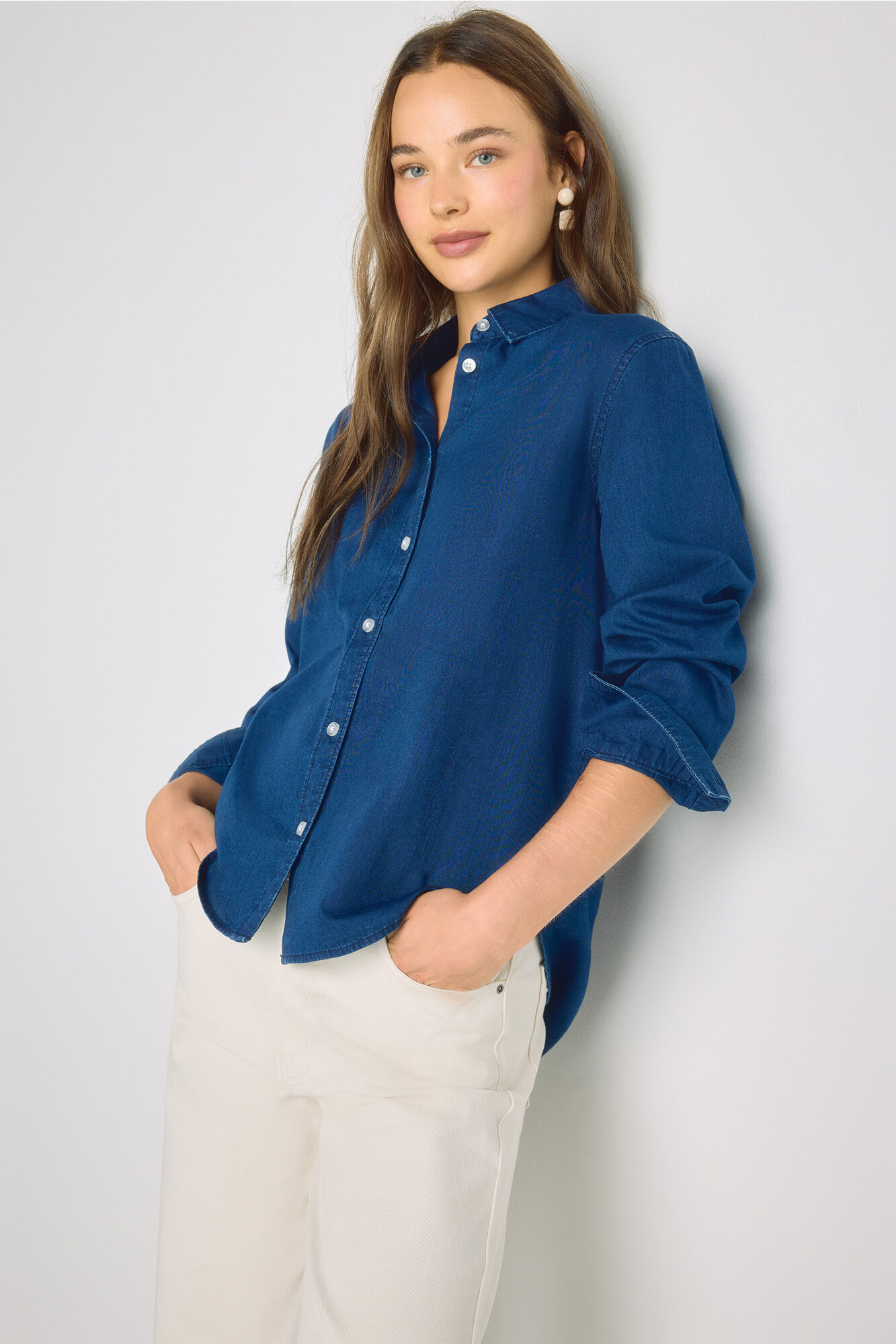 Milano Camisa de denim Azul
