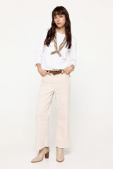 Fifty Outlet Playera manga francesa cuello redondo ajustado Blanco