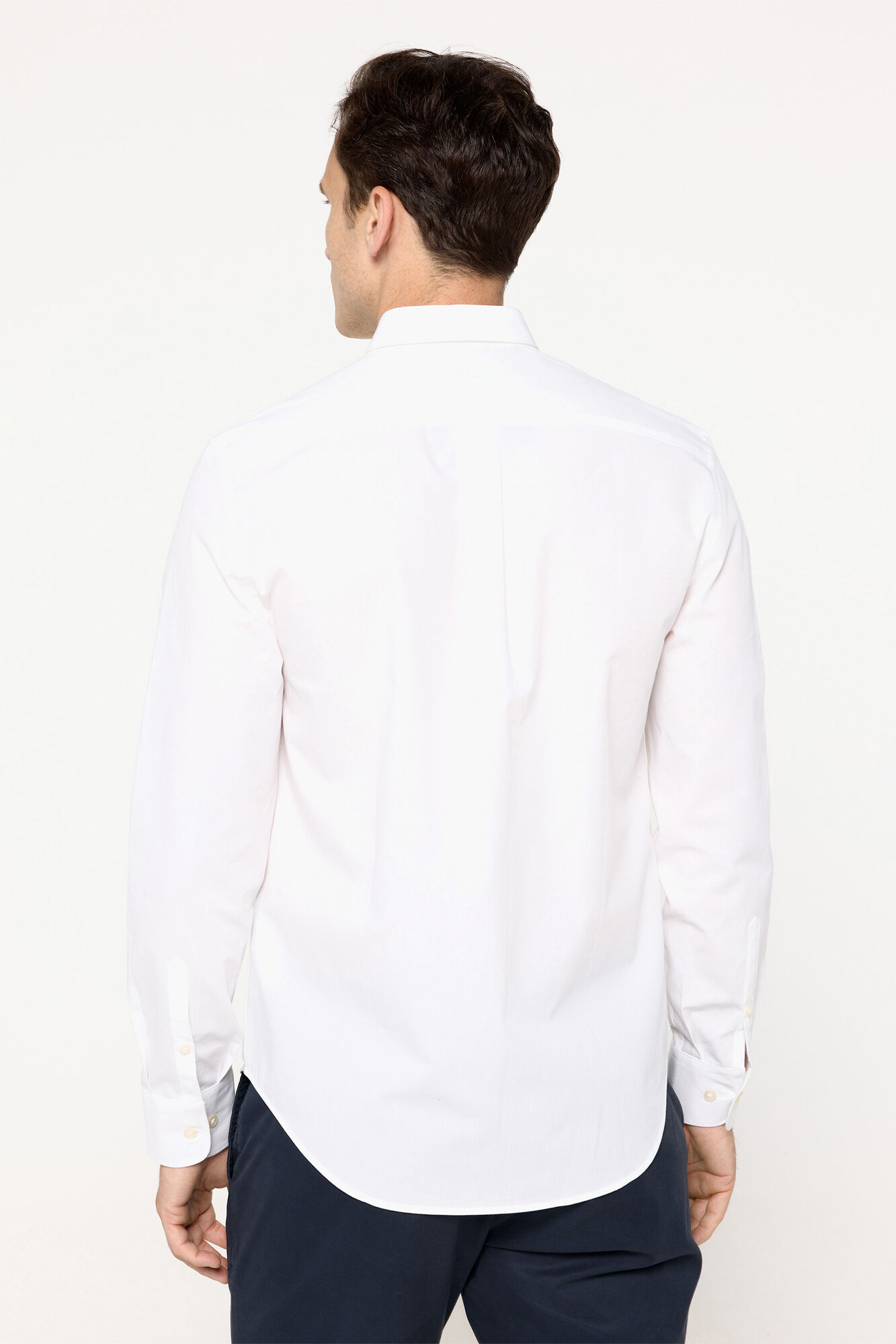 Milano Camisa sport de manga larga lisa Blanco