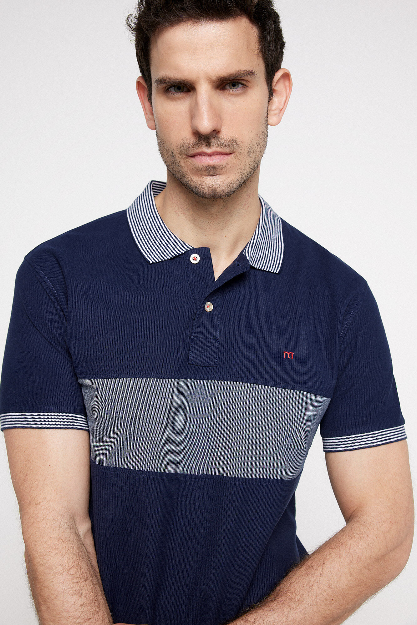 Polo pique cuello rallado