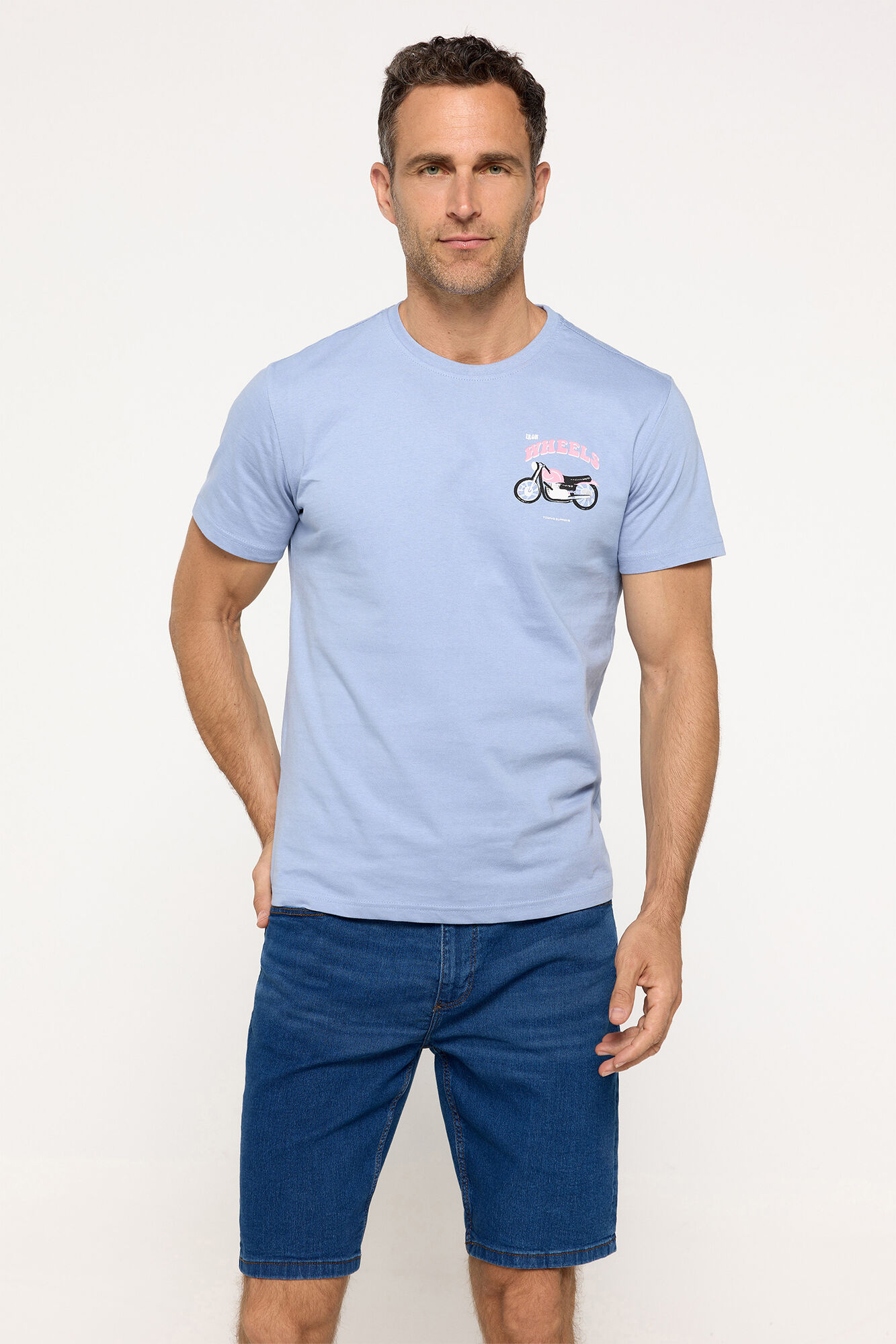 Milano Bermuda Denim Slim. Azul Claro