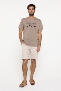 Fifty Outlet Playera manga corta. 100% algodón. Tostado