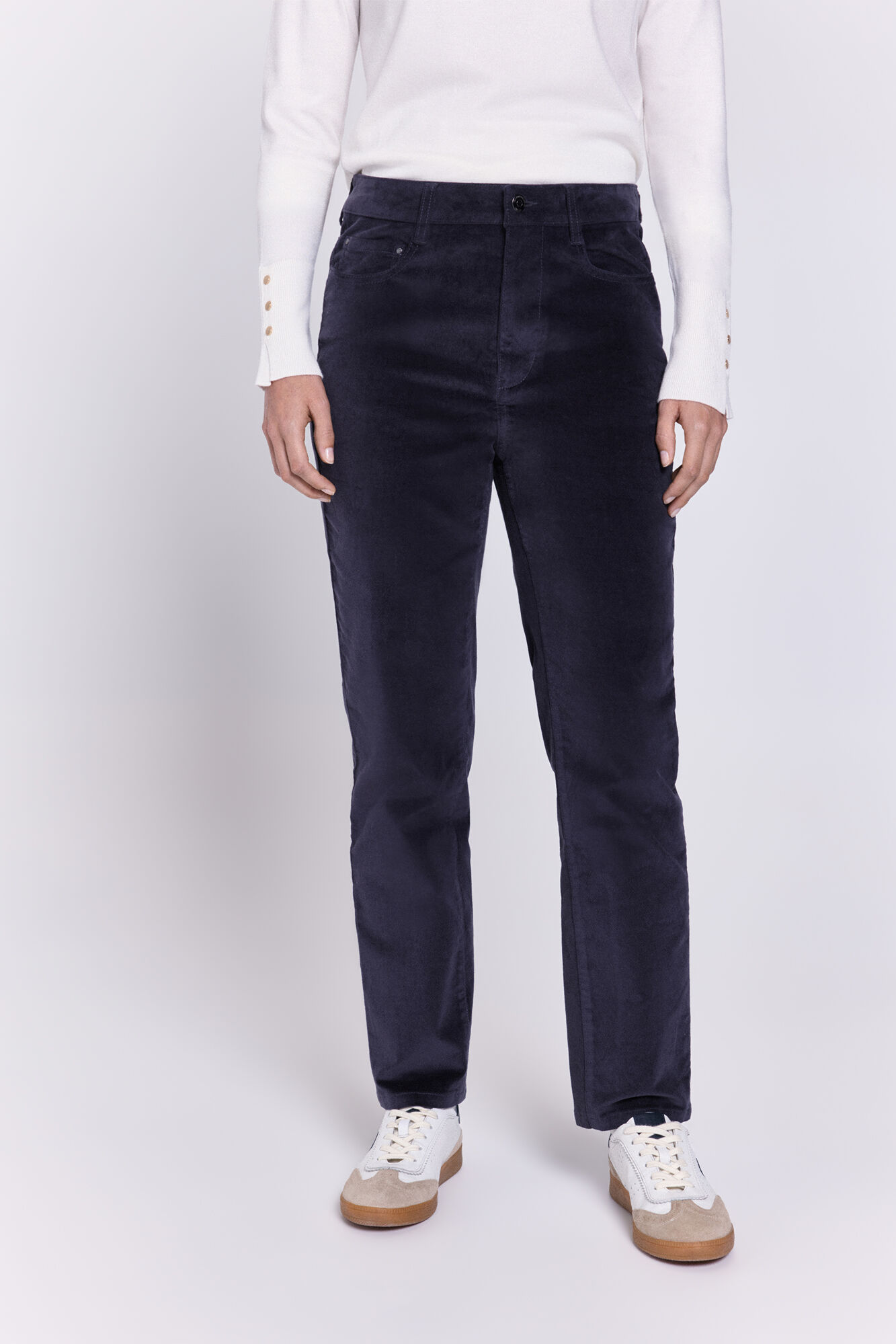 Milano Pantal&oacute;n de terciopelo de 5 bolsillos Gris Oscuro