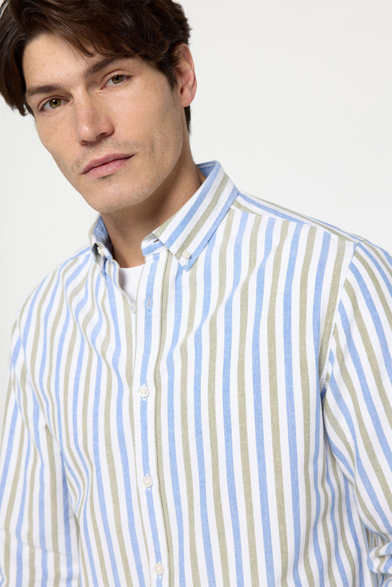 Milano Camisa Oxford Rayas Verde