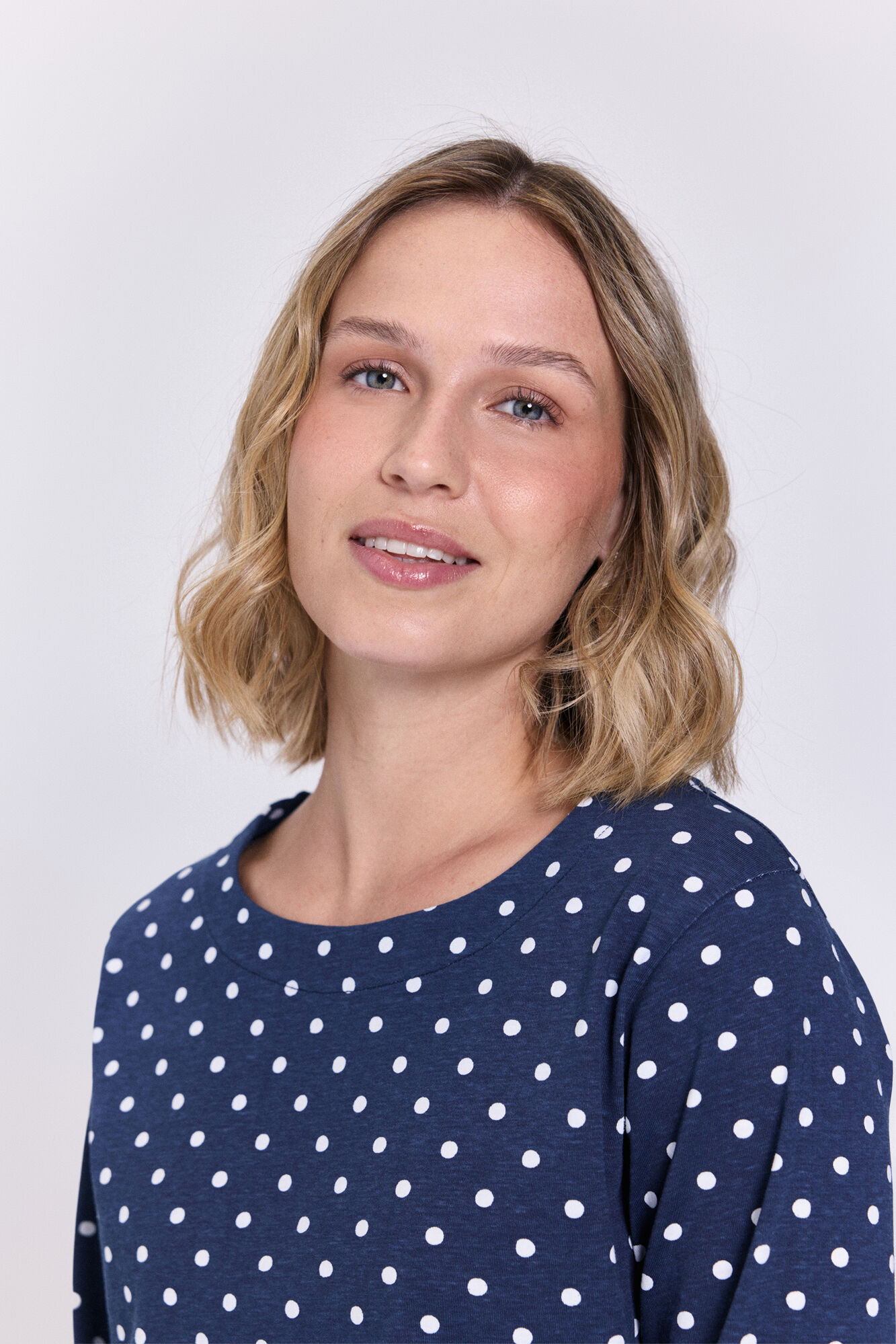 Milano Playera de algod&oacute;n con mangas francesas Azul