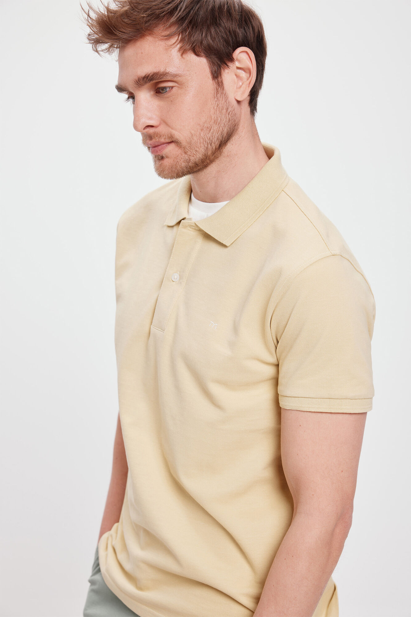 Milano Polo B&aacute;sico Piqu&eacute;&nbsp; Kaki Claro