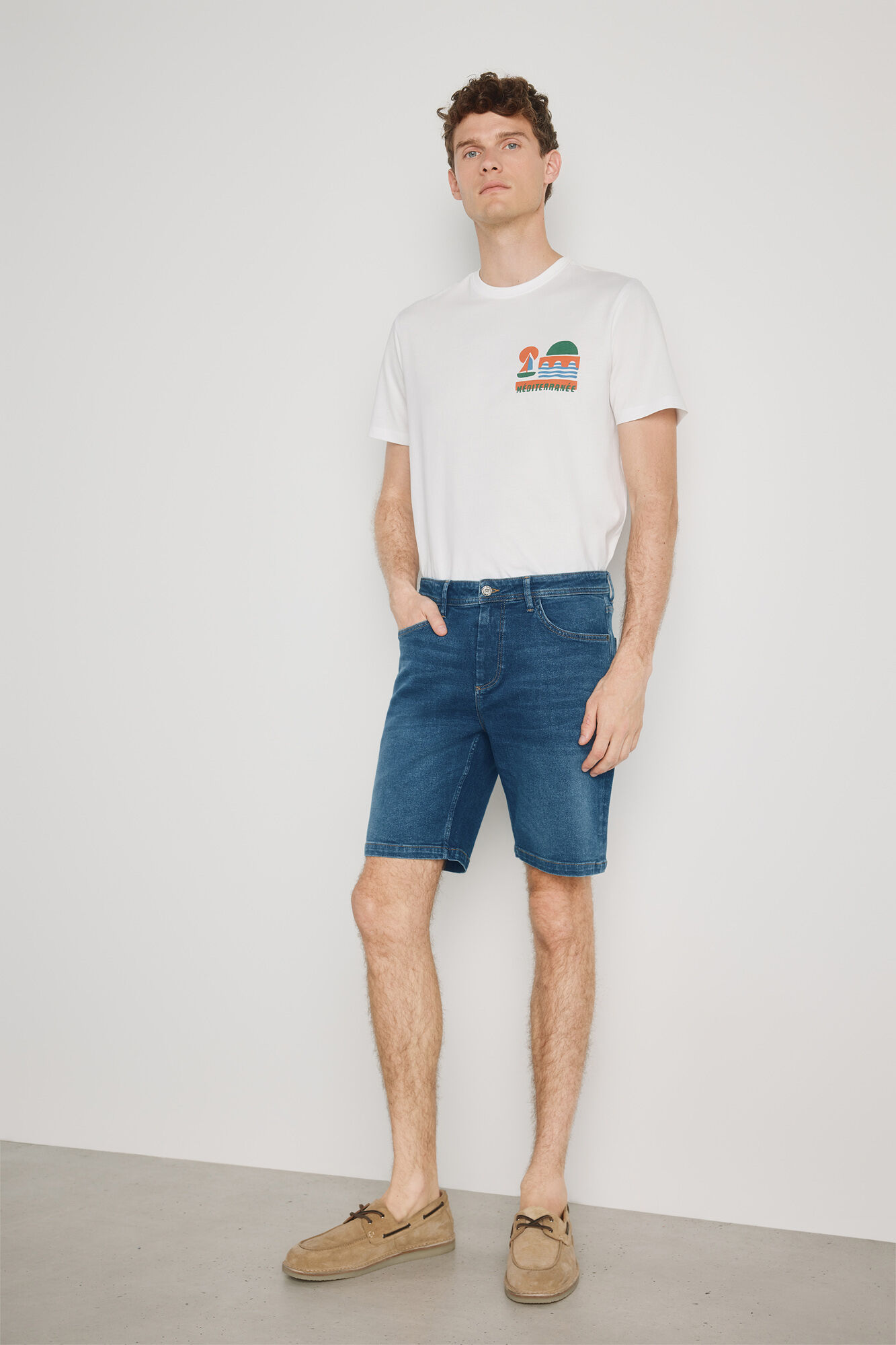 Milano Bermuda de mezclilla regular fit