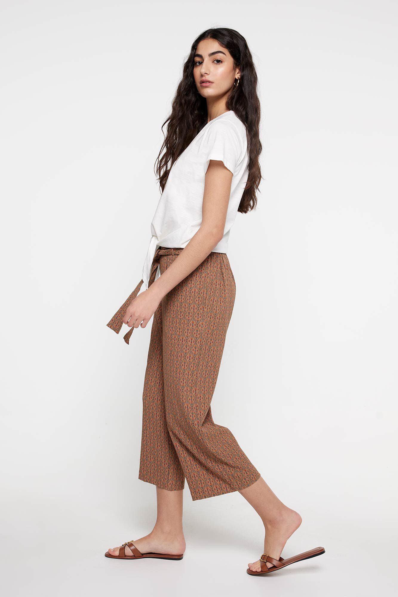 Milano Pantal&oacute;n culotte crop Tostado