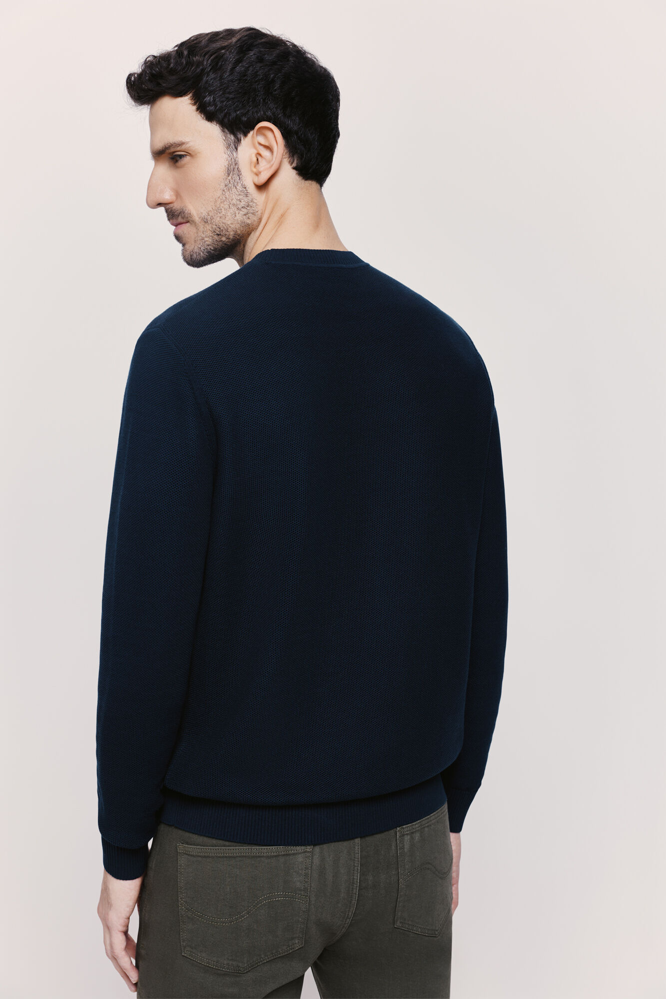 Springfield Su&eacute;ter cuello redondo ajustado Azul Oscuro