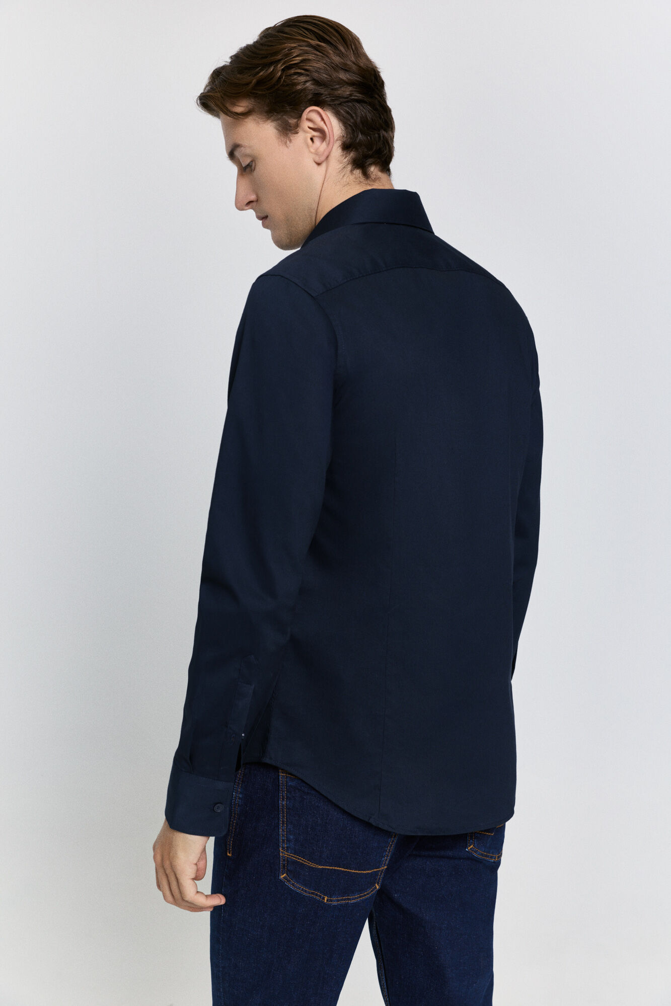 Milano Camisa de vestir entallado Navy